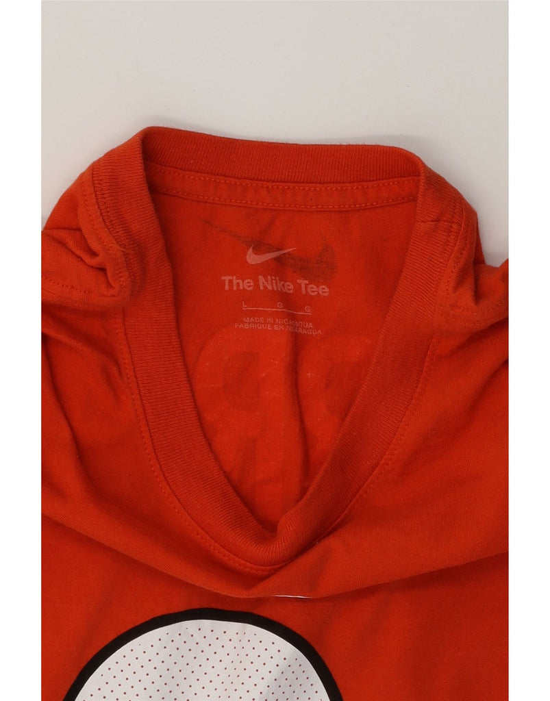 NIKE Mens Graphic T-Shirt Top Large Orange Cotton Vintage Nike and Second-Hand Nike from Messina Hembry 