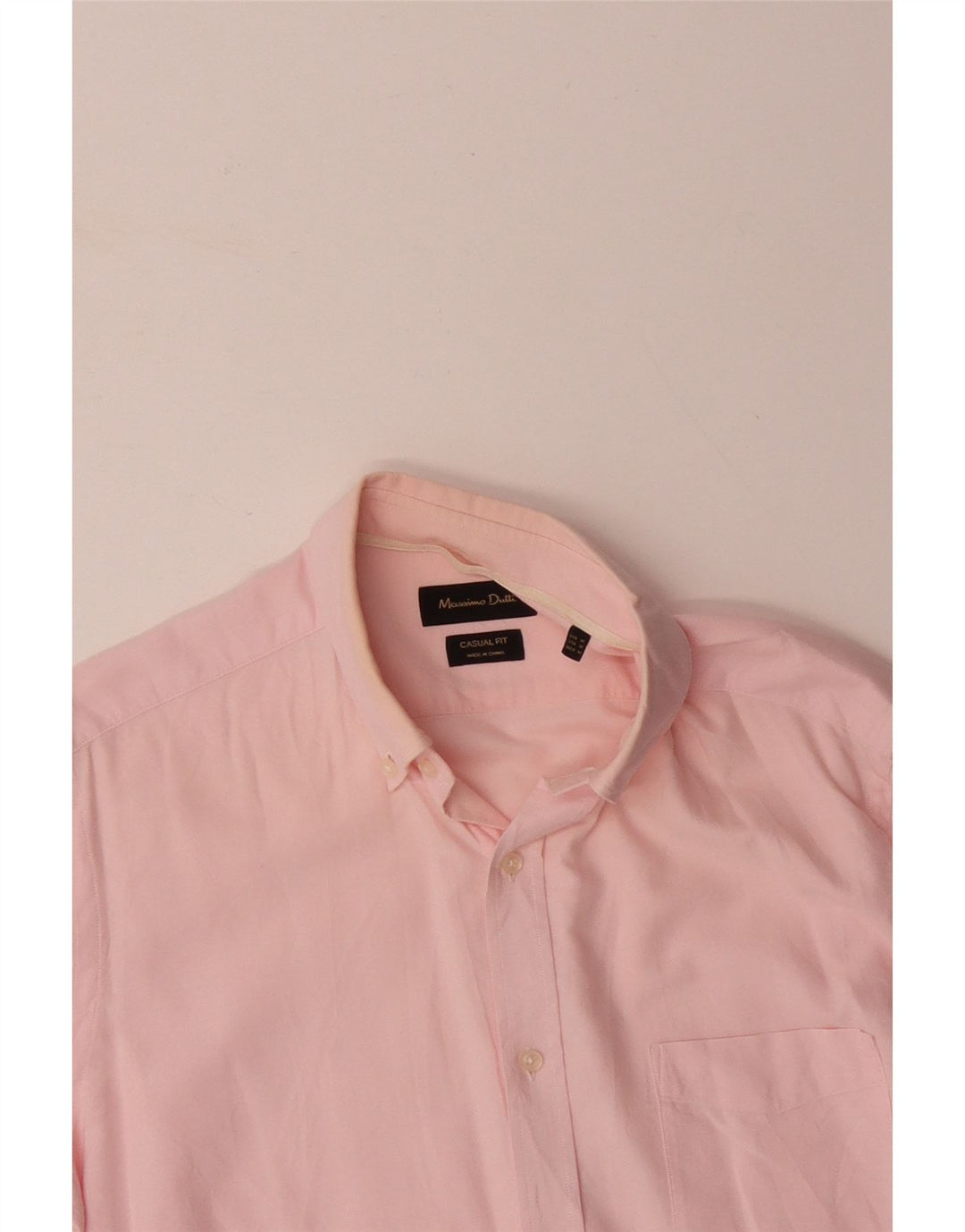 MASSIMO DUTTI Mens Casual Fit Shirt Medium Pink Cotton