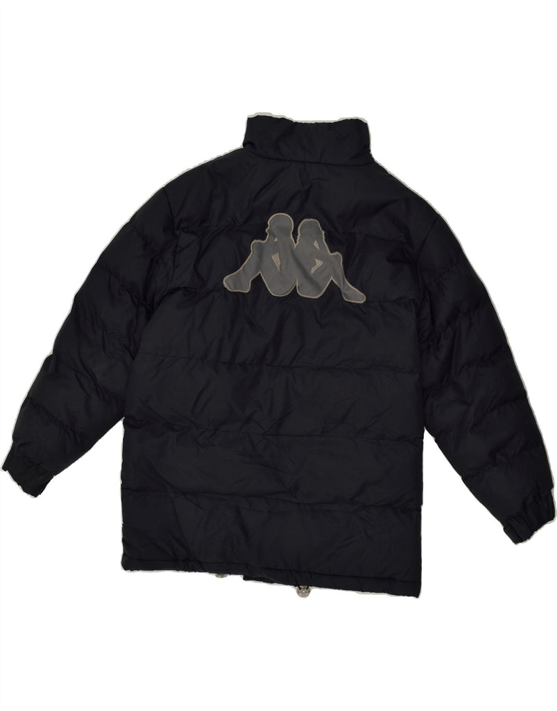 KAPPA Boys Graphic Padded Jacket 11-12 Years XL Black Polyester | Vintage Kappa | Thrift | Second-Hand Kappa | Used Clothing | Messina Hembry 