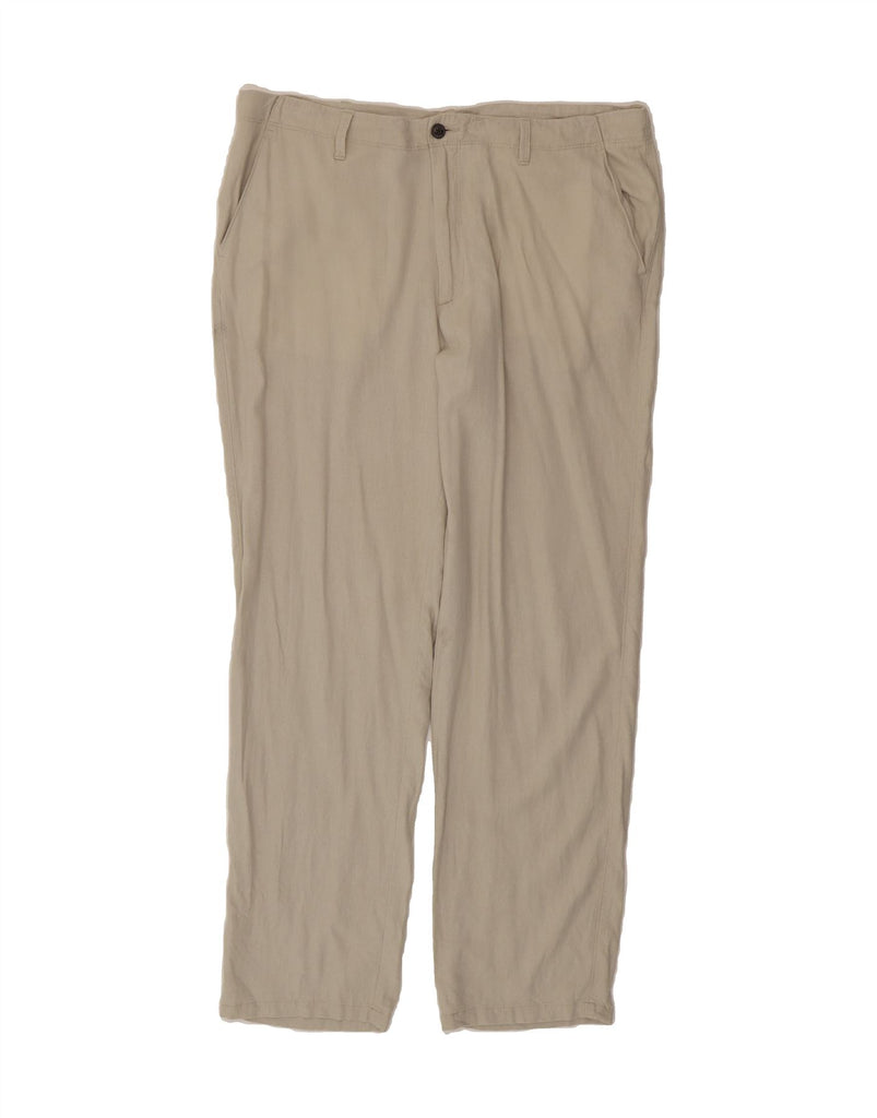MARKS & SPENCER Mens Regular Fit Chino Trousers W38 L33 Beige Linen Vintage Marks & Spencer and Second-Hand Marks & Spencer from Messina Hembry 