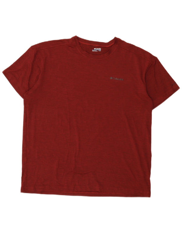 Columbia Mens T-Shirt Top XL Burgundy Polyester