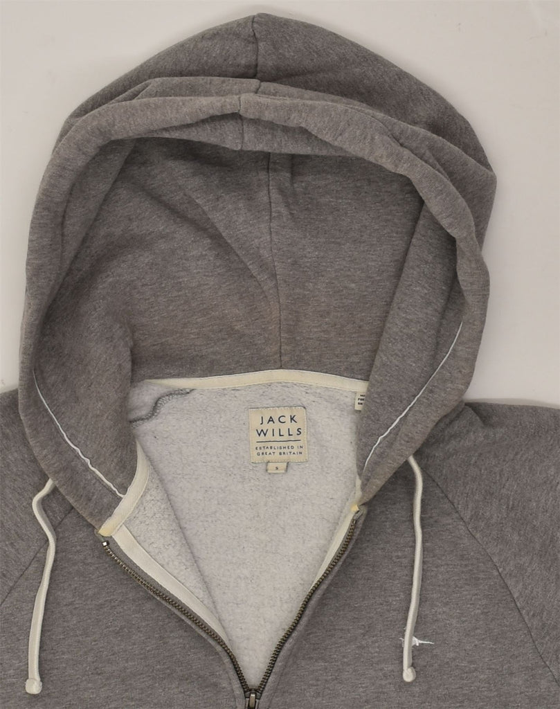 JACK WILLS Mens Zip Hoodie Sweater Small Grey Cotton | Vintage Jack Wills | Thrift | Second-Hand Jack Wills | Used Clothing | Messina Hembry 