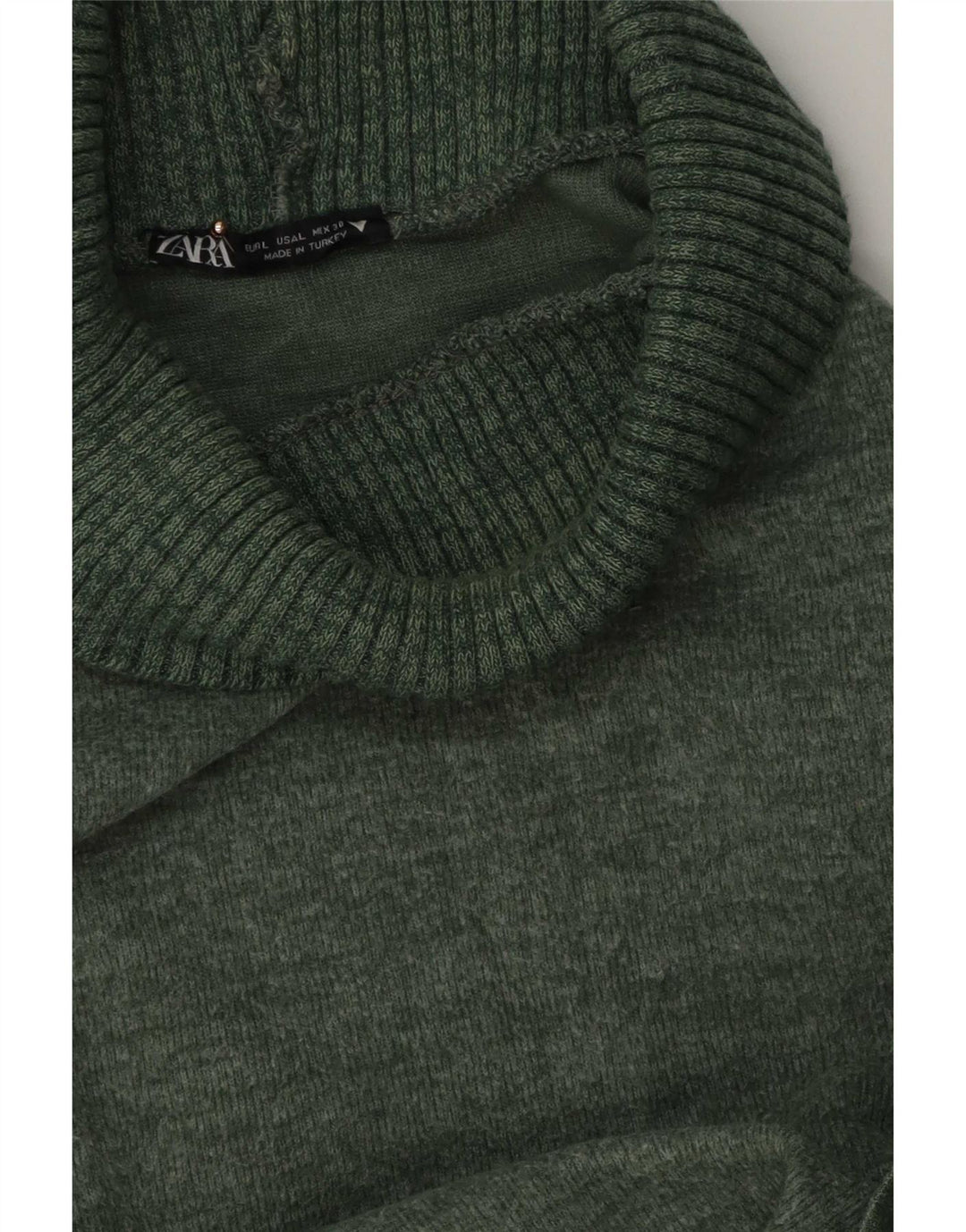 Zara Womens Roll Neck Jumper Sweater UK 16 Large Green