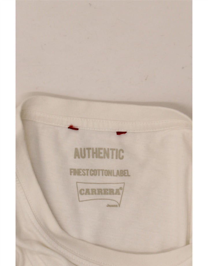 CARRERA Mens Graphic T-Shirt Top Large White