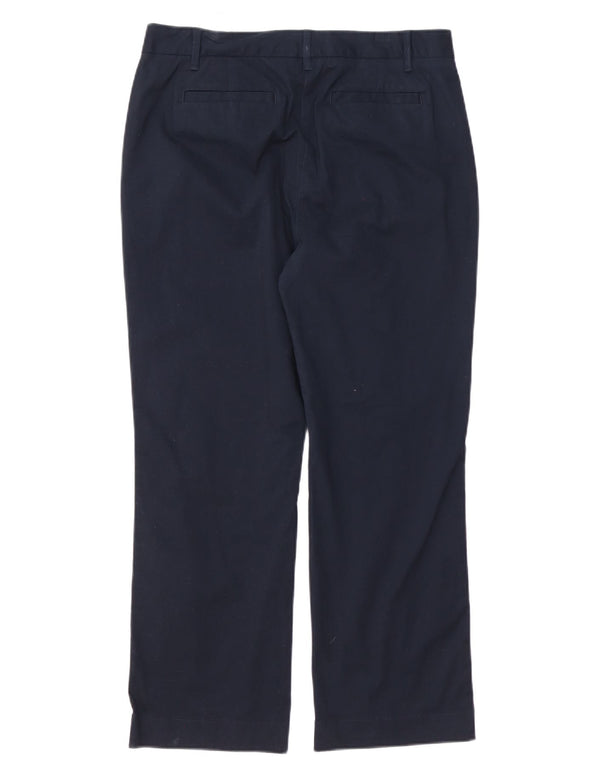 Marks & Spencer Womens Tapered Chino Trousers UK 14 Large W34 L28 Navy Blue