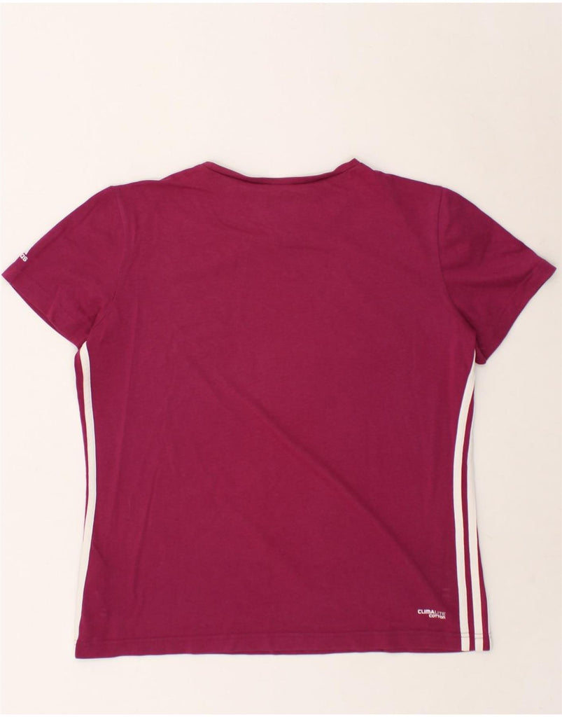 ADIDAS Womens Climalite T-Shirt Top UK 20 2XL  Burgundy Cotton | Vintage Adidas | Thrift | Second-Hand Adidas | Used Clothing | Messina Hembry 