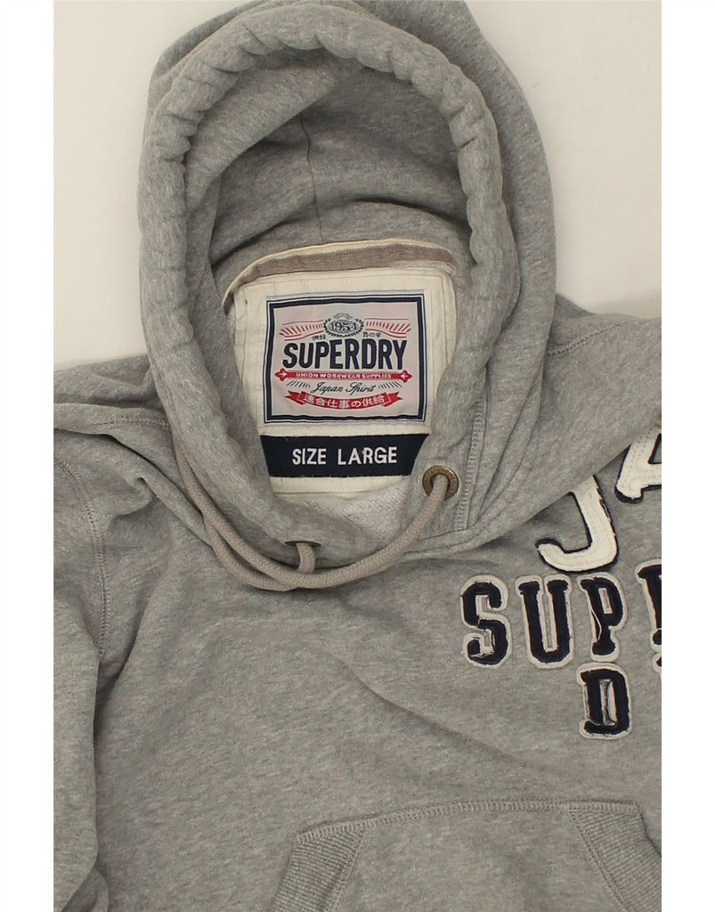 SUPERDRY Mens Graphic Hoodie Jumper Large Grey Cotton | Vintage Superdry | Thrift | Second-Hand Superdry | Used Clothing | Messina Hembry 