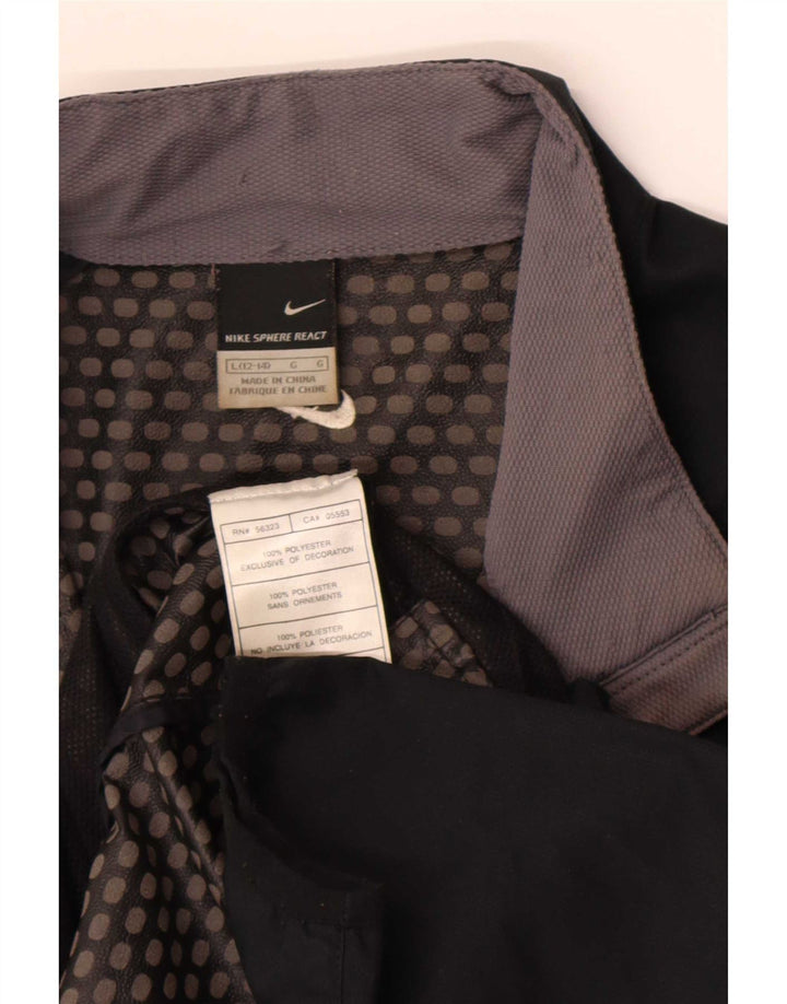 Nike Womens Tracksuit Top Jacket US 12/14 Large Black Colourblock Polyester