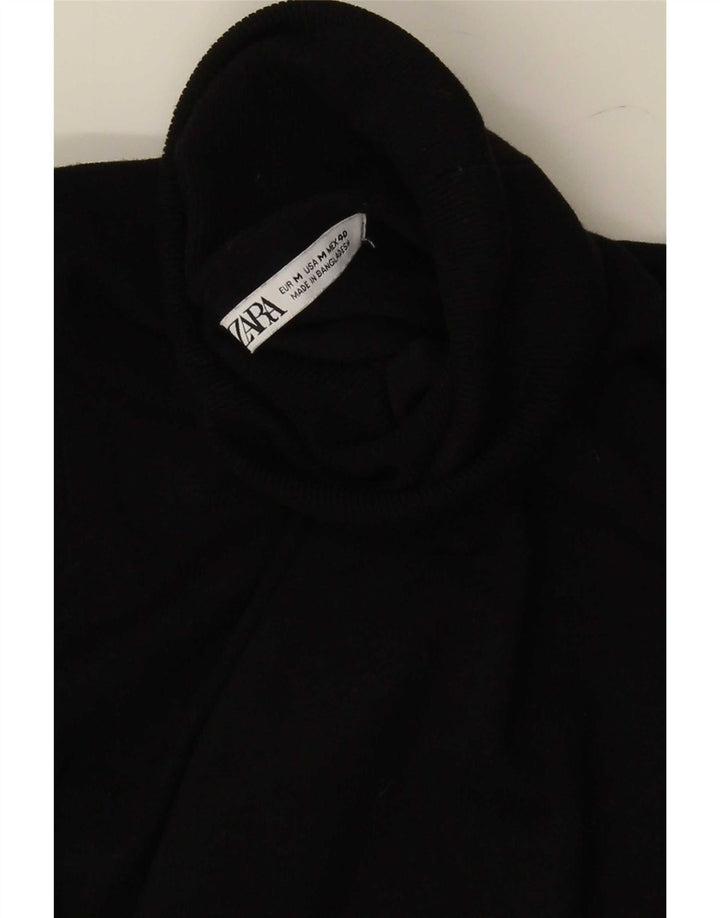 Zara Mens Roll Neck Jumper Sweater Medium Black