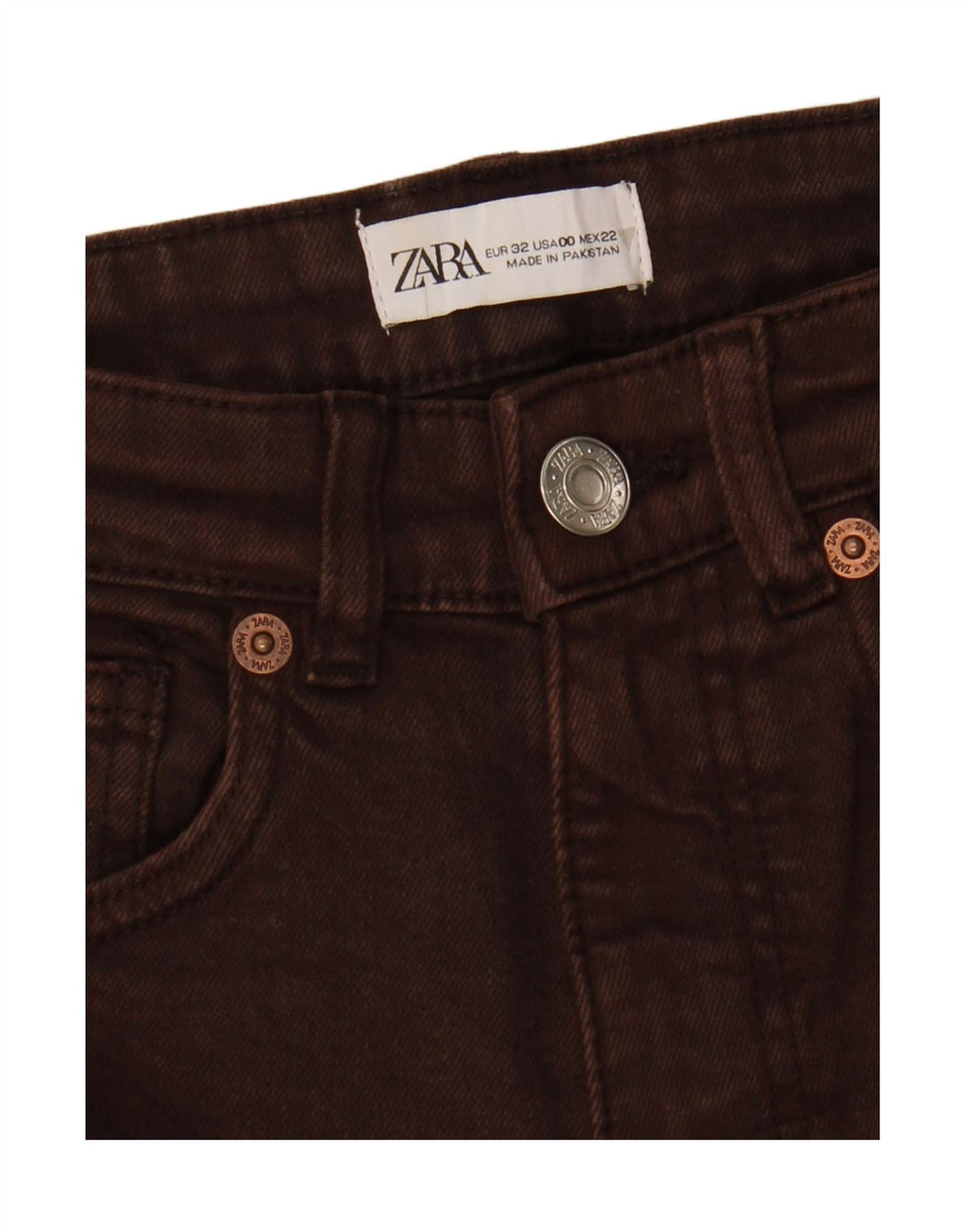 ZARA Womens Bootcut Jeans W22 L26 Brown