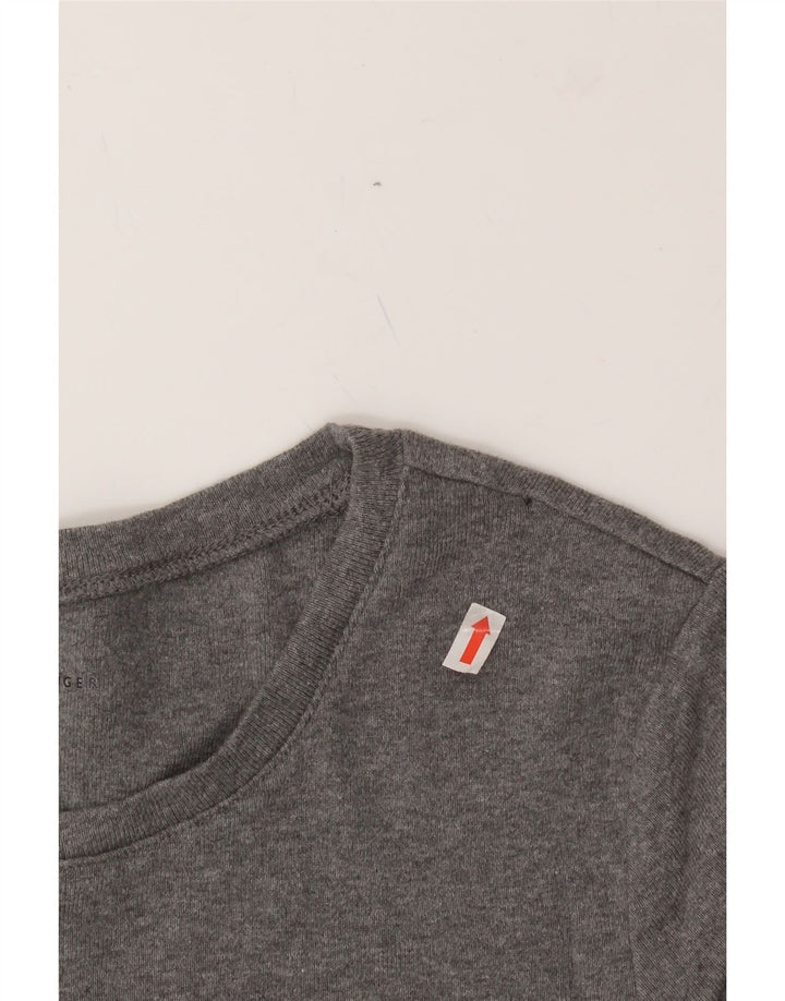 TOMMY HILFIGER Womens T-Shirt Top UK 12 Medium Grey Cotton Vintage Tommy Hilfiger and Second-Hand Tommy Hilfiger from Messina Hembry 