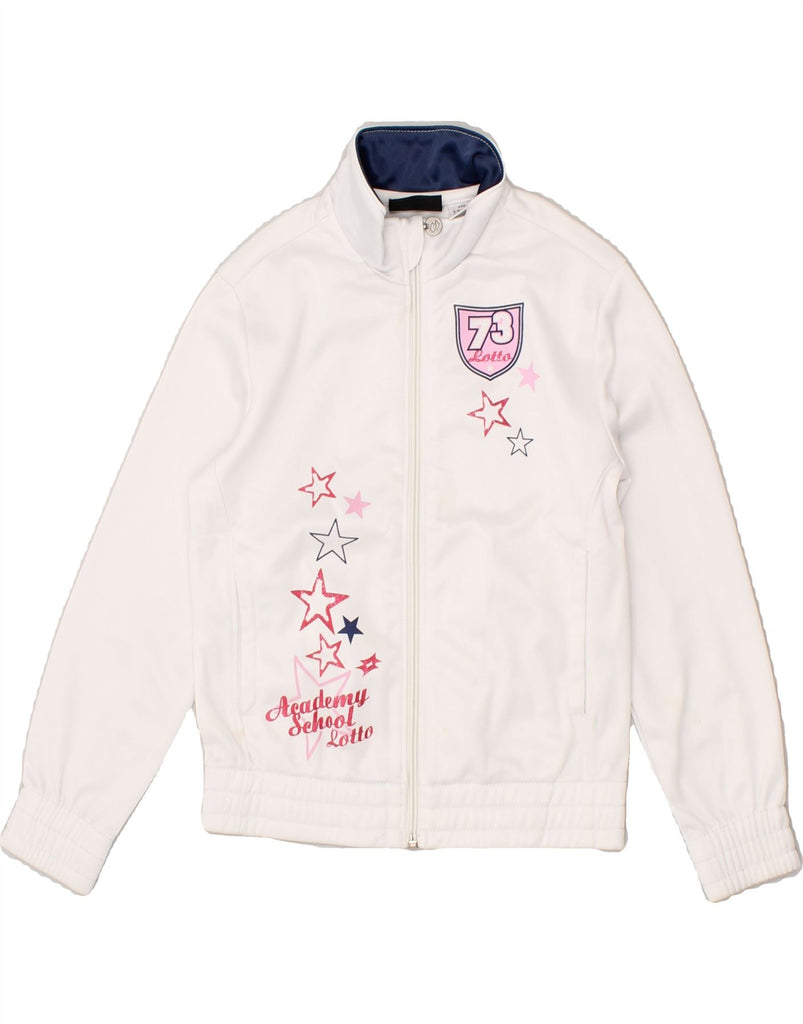 LOTTO Girls Graphic Tracksuit Top Jacket 5-6 Years 2XS  White Polyester | Vintage Lotto | Thrift | Second-Hand Lotto | Used Clothing | Messina Hembry 