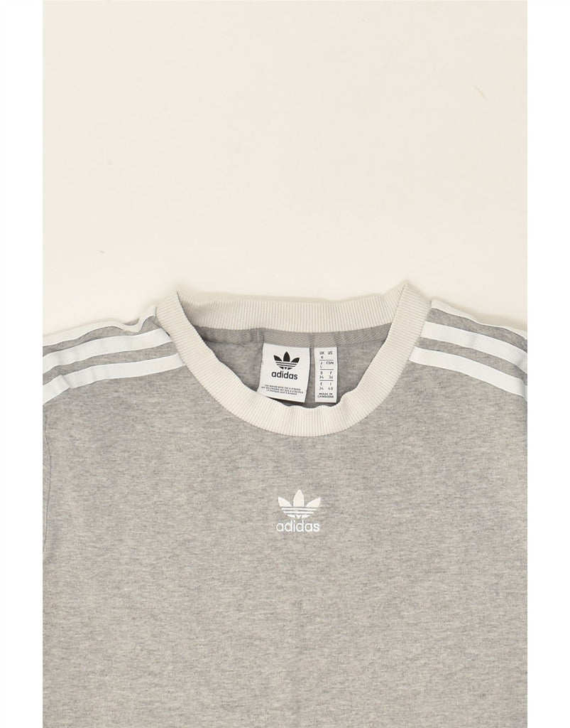 ADIDAS Womens Top Long Sleeve UK 8 Small  Grey Cotton | Vintage Adidas | Thrift | Second-Hand Adidas | Used Clothing | Messina Hembry 