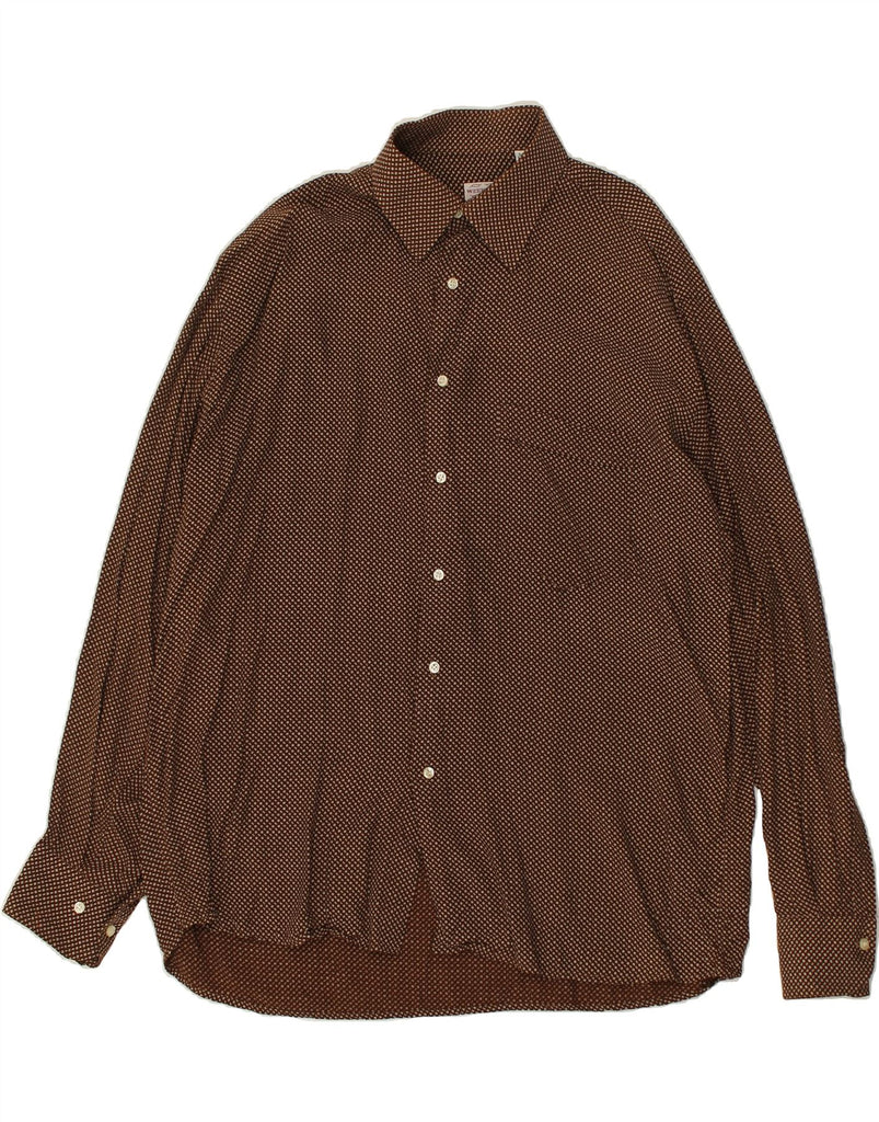 WEEKEND Mens Shirt Size 16 1/2 42 Large Brown Geometric | Vintage Weekend | Thrift | Second-Hand Weekend | Used Clothing | Messina Hembry 