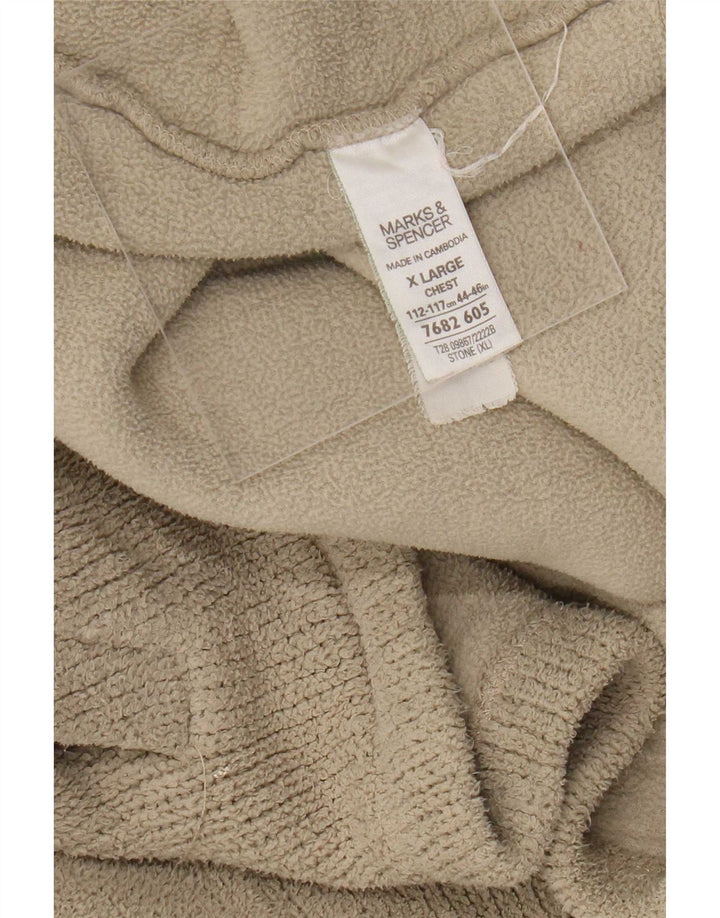 Marks & Spencer Mens Tracksuit Top Jacket XL Beige Polyester