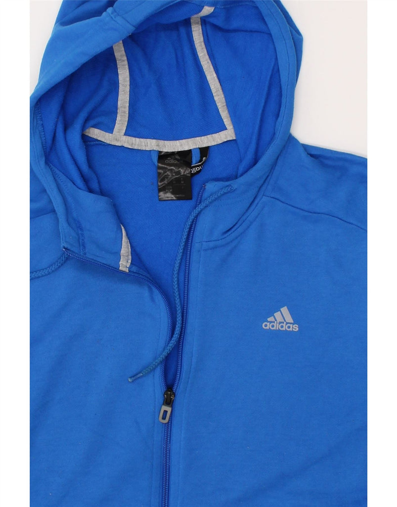 ADIDAS Mens Zip Hoodie Sweater Medium Blue Cotton | Vintage Adidas | Thrift | Second-Hand Adidas | Used Clothing | Messina Hembry 