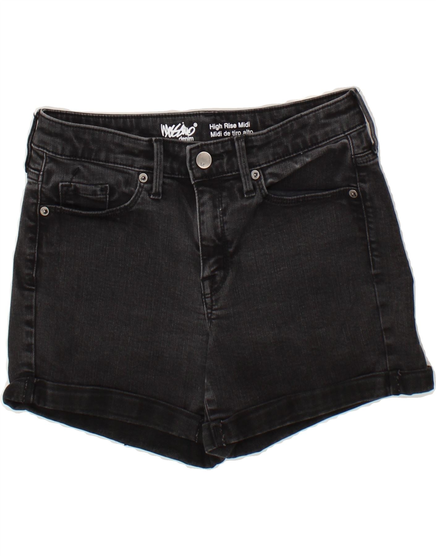 MOSSIMO Womens High Waist Denim Shorts US Medium W28 Black
