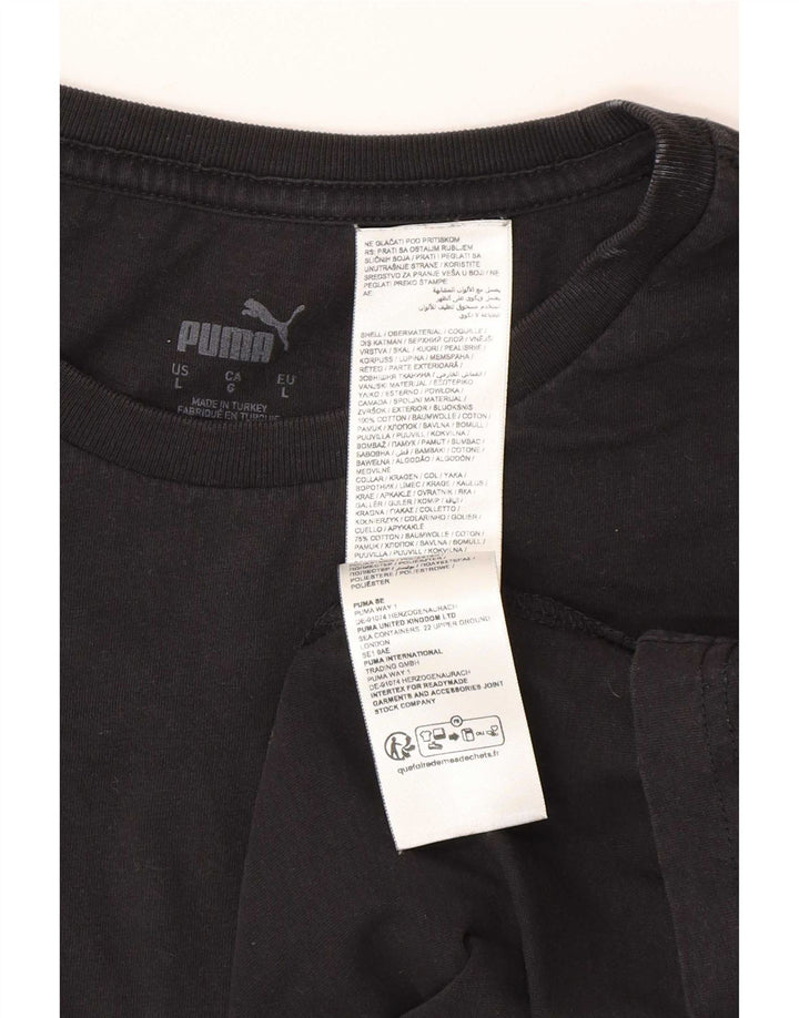 Puma Mens T-Shirt Top Large Black Cotton