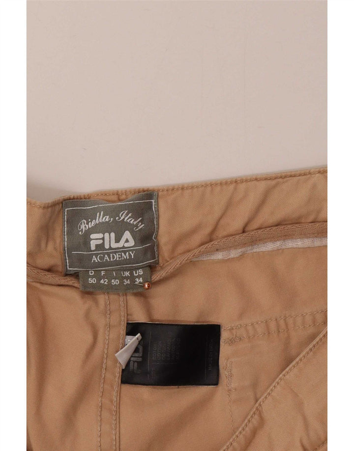 Fila Mens Cargo Shorts W34 Large Beige Cotton