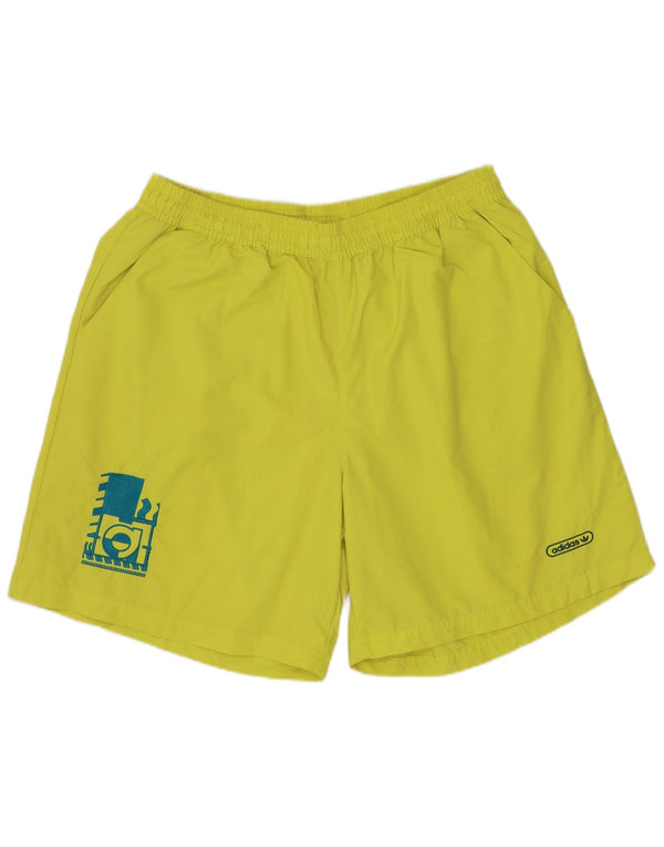 ADIDAS Mens Graphic Swimming Shorts Large  Yellow Nylon