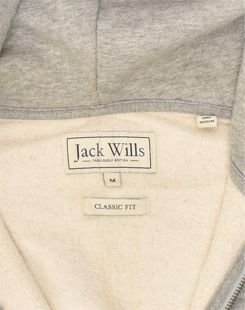 JACK WILLS Mens Classic Fit Zip Hoodie Sweater Medium Grey Cotton | Vintage Jack Wills | Thrift | Second-Hand Jack Wills | Used Clothing | Messina Hembry 