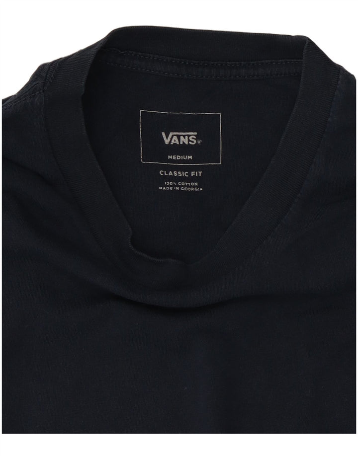 VANS Mens Classic Fit T-Shirt Top Medium Navy Blue Cotton