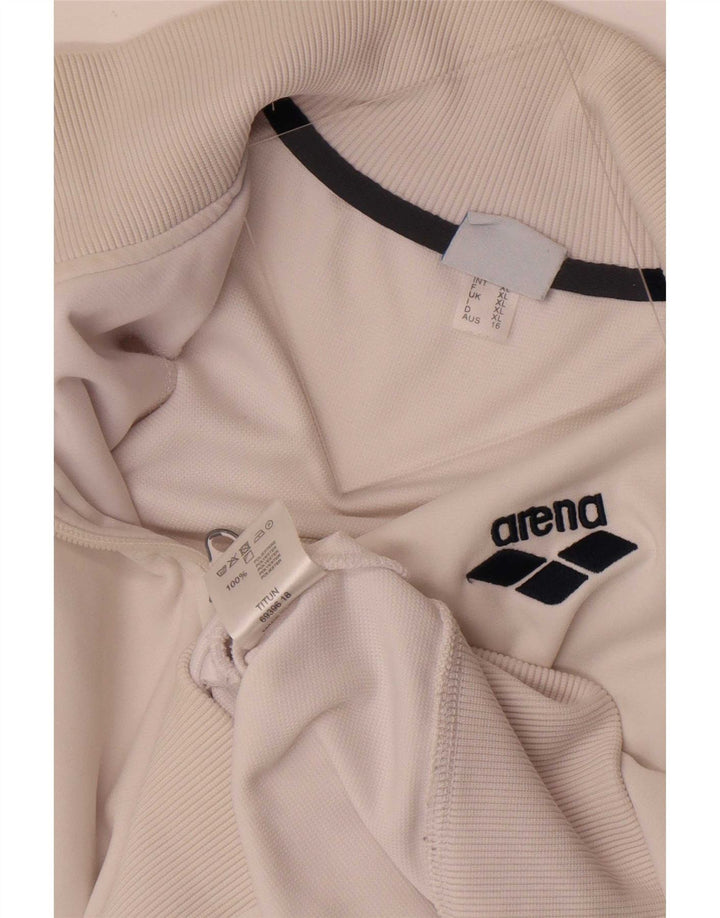 Arena Mens Graphic Tracksuit Top Jacket XL White Polyester
