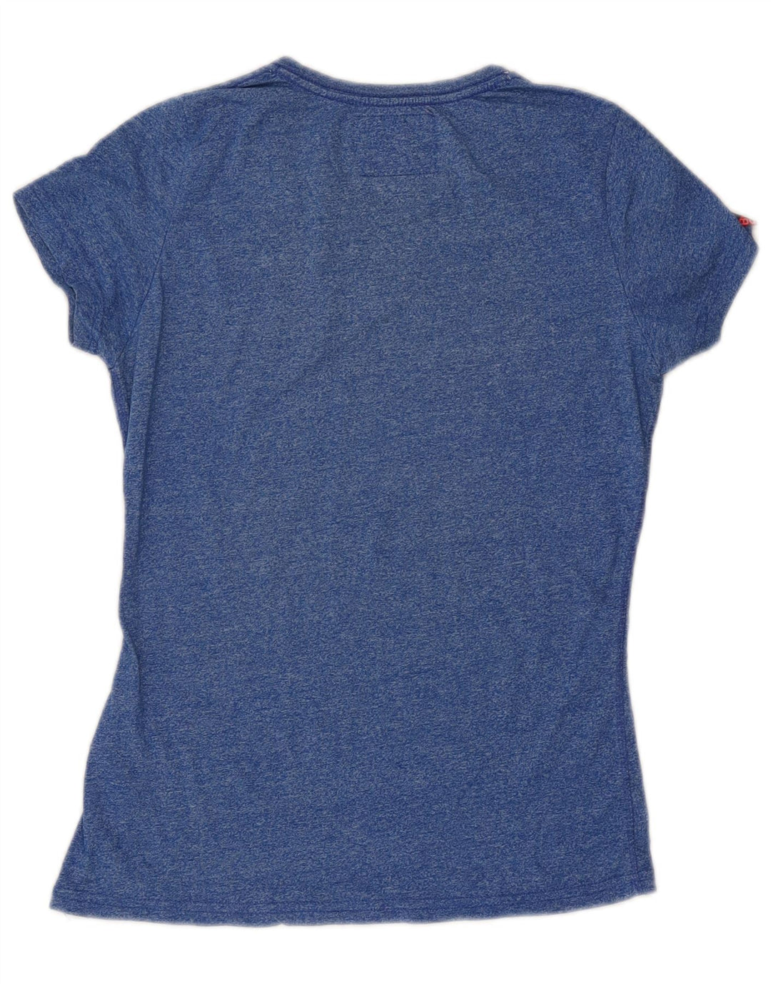 SUPERDRY Womens Graphic T-Shirt Top UK 12 Medium Blue Flecked Cotton