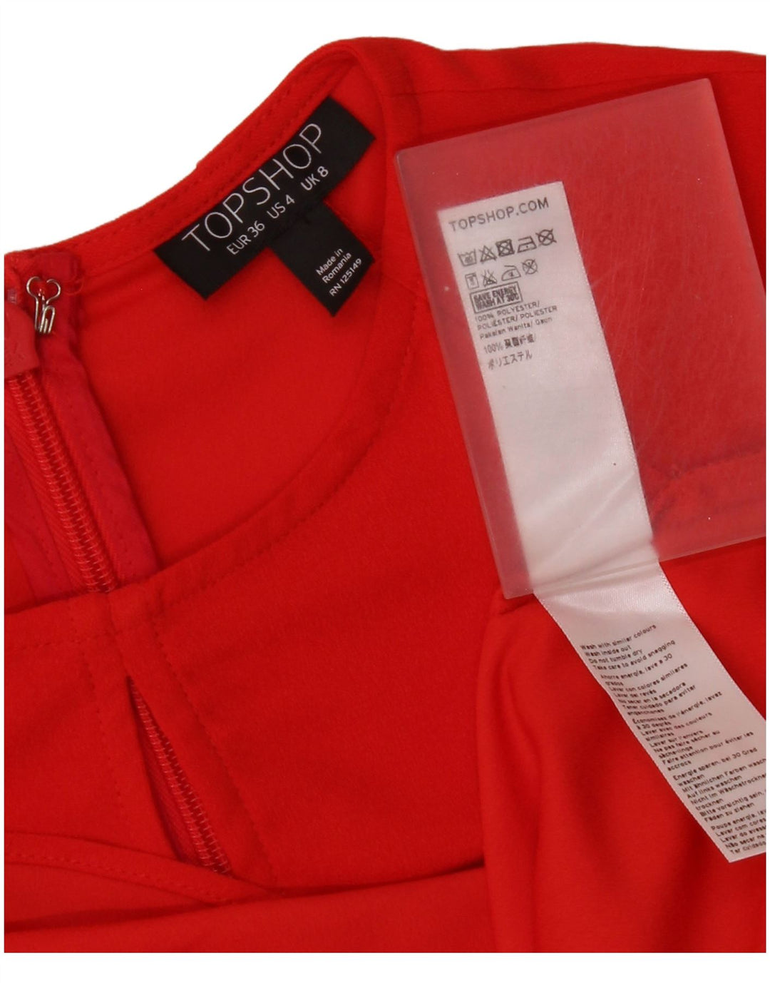 Topshop Womens Sheath Dress UK 8 Small  Red Polyester
