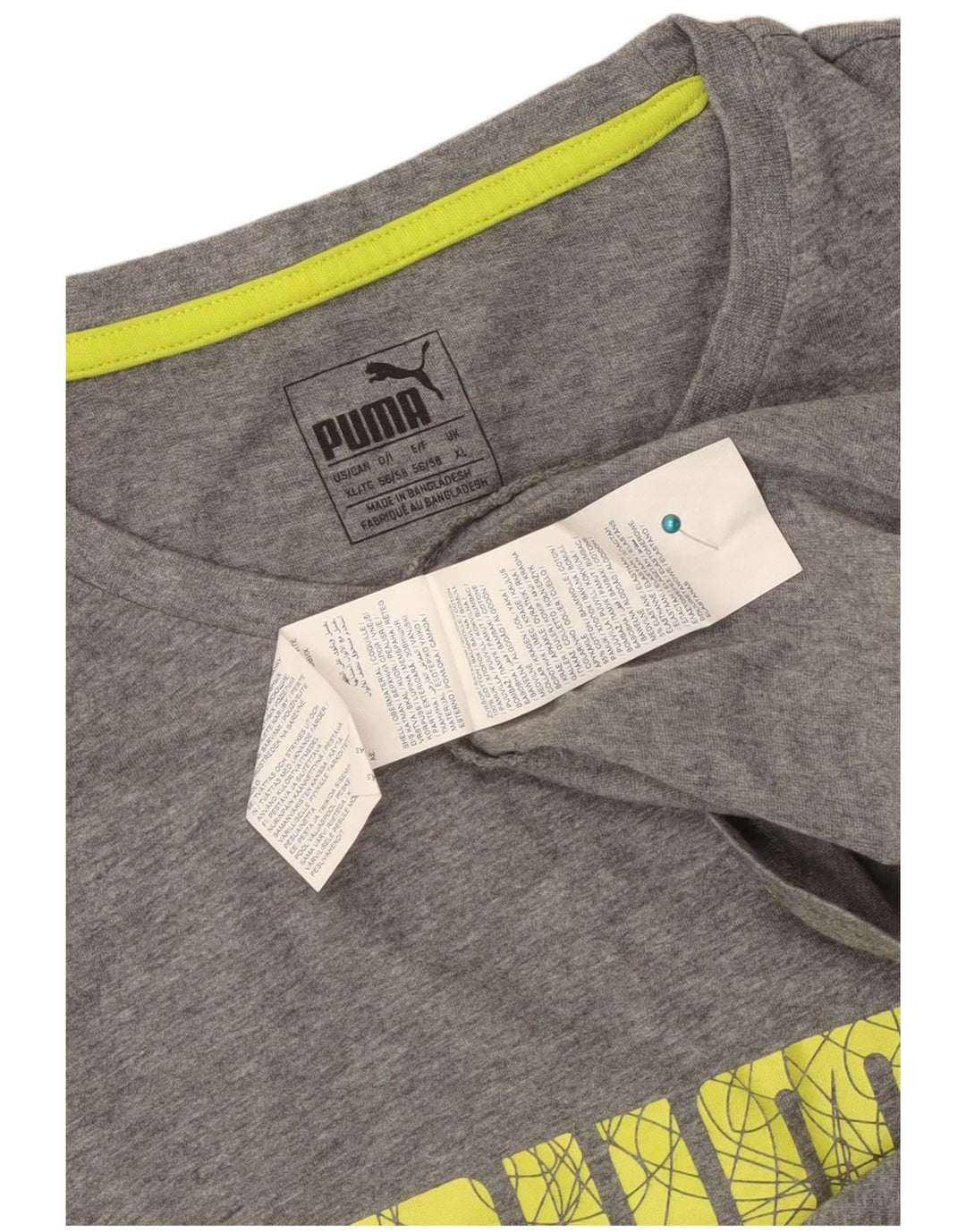 Puma Mens Graphic T-Shirt Top XL Grey Cotton