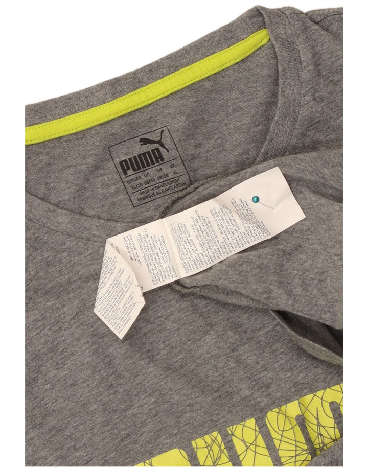 Puma Mens Graphic T-Shirt Top XL Grey Cotton