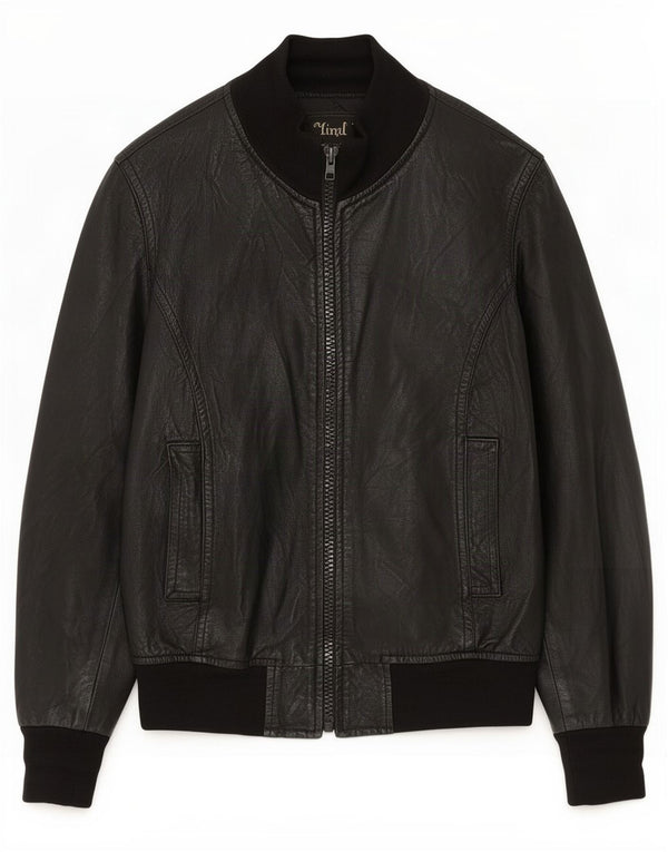 Vintage Womens Leather Jacket UK 14 Medium Black