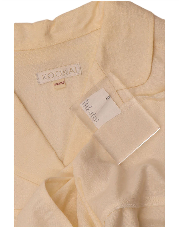 Kookai Girls 3 Button Blazer Jacket 11-12 Years Off White Linen