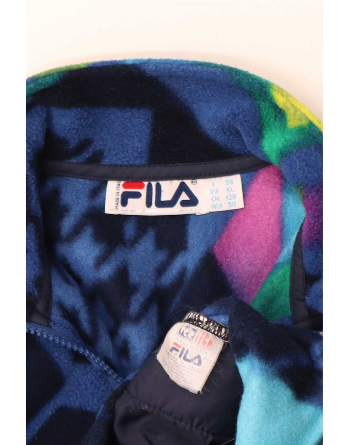 Fila Boys Zip Neck Fleece Jumper 7-8 Years Multicoloured Patchwork