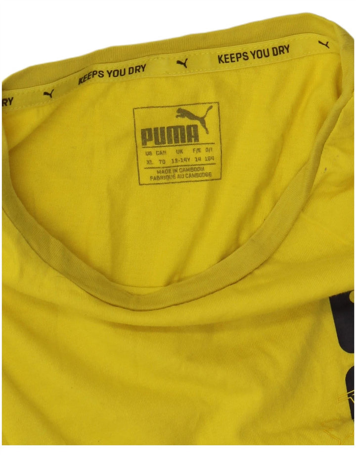 PUMA Boys Graphic T-Shirt Top 13-14 Years Yellow