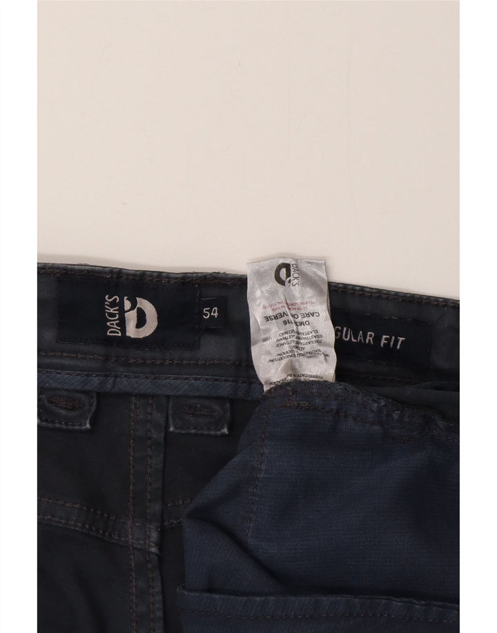 Dack's Mens Regular Fit Casual Trousers IT 54 2XL W38 L31 Grey Cotton