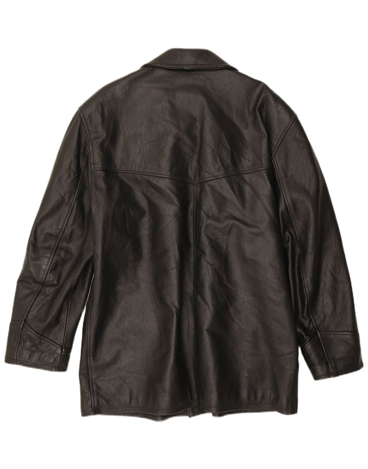 Vintage Mens Leather Jacket UK 40 Large Black Leather