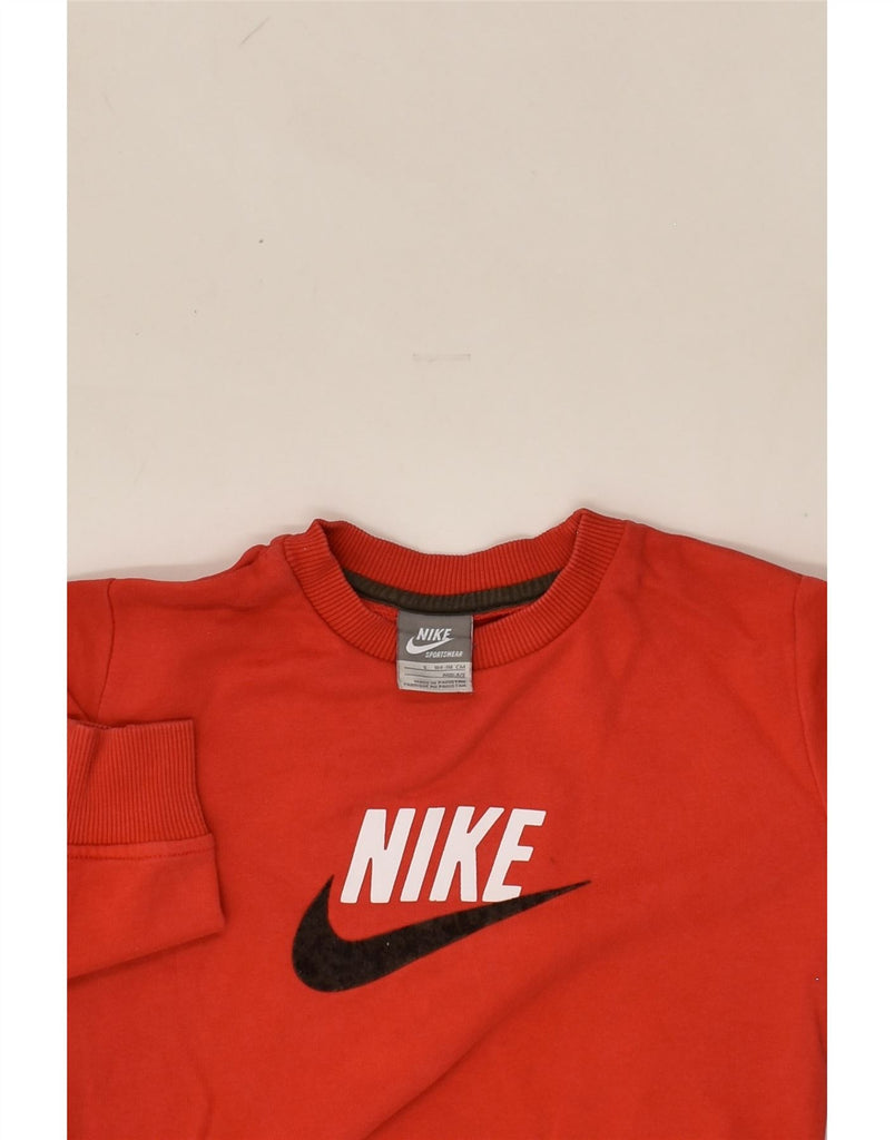 NIKE Boys Graphic Sweatshirt Jumper 4-5 Years Small  Red Cotton | Vintage Nike | Thrift | Second-Hand Nike | Used Clothing | Messina Hembry 