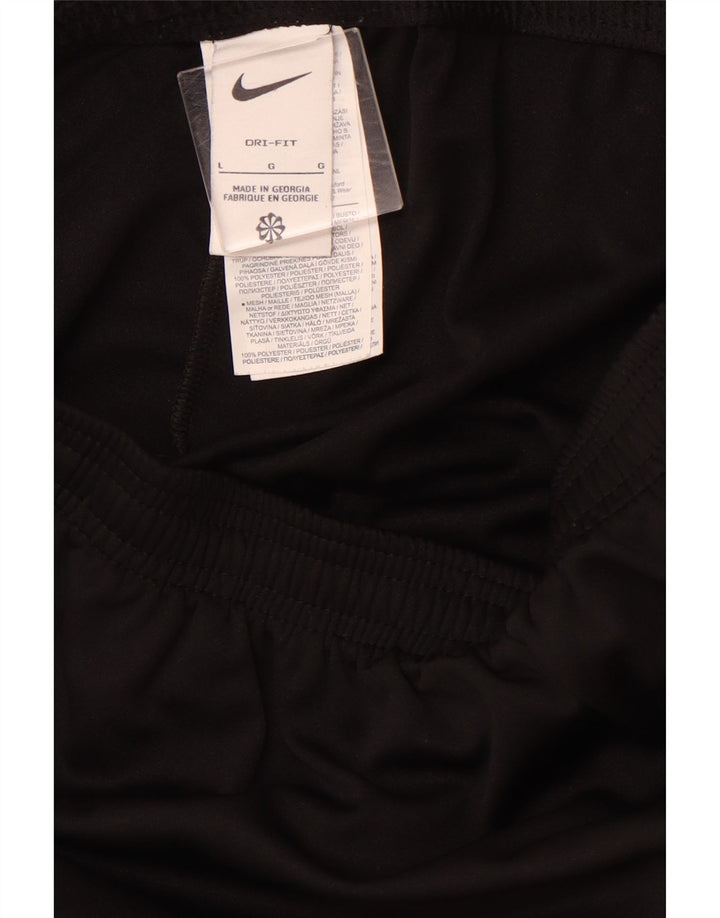 NIKE Mens Dri Fit Tracksuit Trousers Large  Black Colourblock Polyester