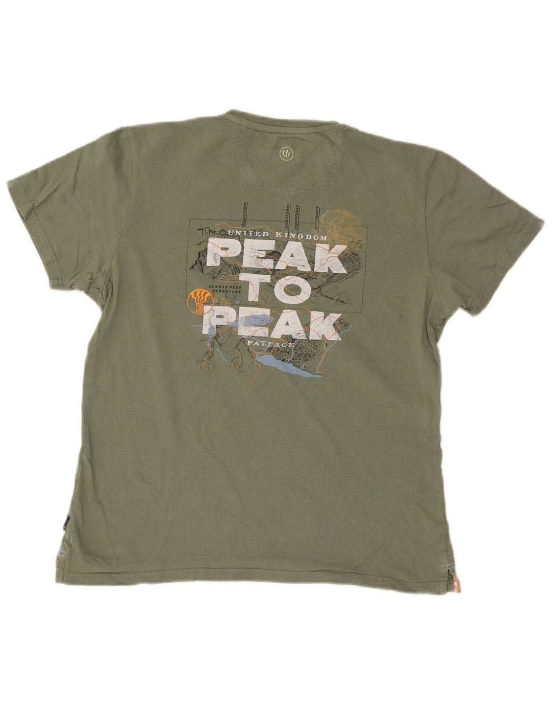 Fat Face Mens Graphic T-Shirt Top Medium Green Cotton