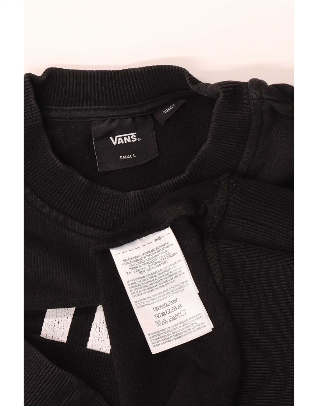 Vans Womens Graphic Sweatshirt Jumper Small Black Cotton