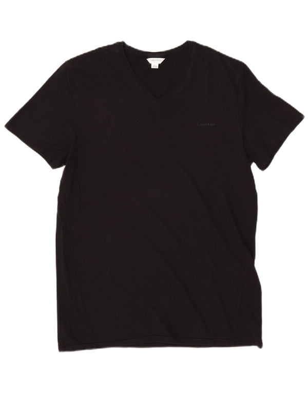 Calvin Klein Mens Slim Fit T-Shirt Top Large Black Cotton