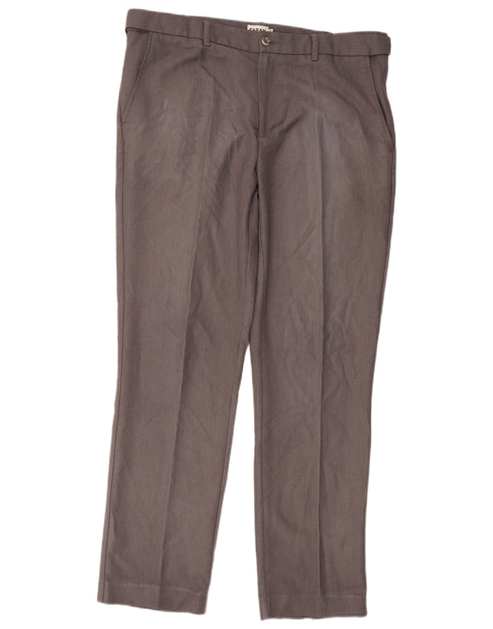 Farah Mens Classic Straight Chino Trousers W36 L31 Grey Polyester