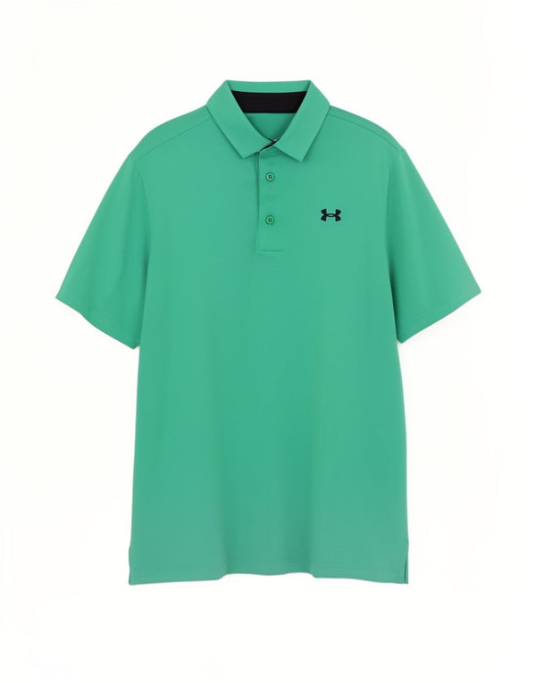 Under Armour Mens Polo Shirt Medium Green Polyester