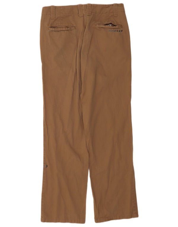 Oakley Mens Straight Chino Trousers W31 L31 Brown Cotton