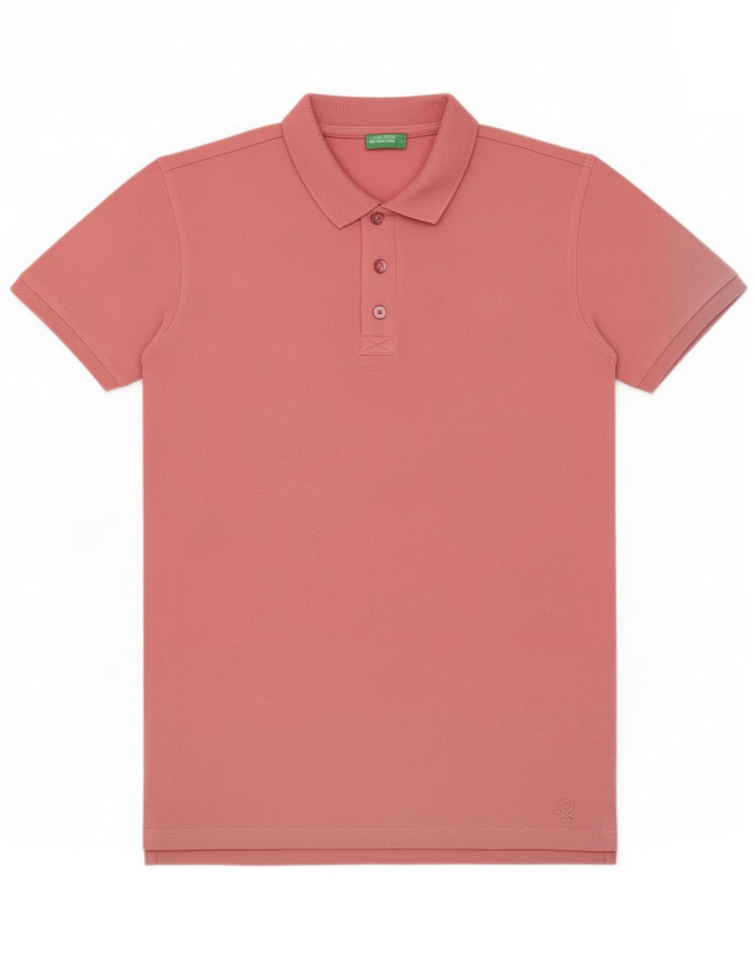 Benetton Mens Regular Polo Shirt Small Pink Cotton