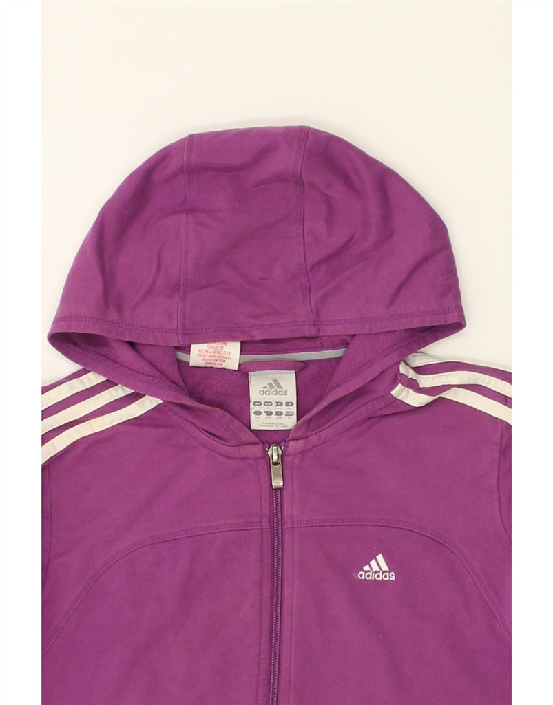 ADIDAS Girls Zip Hoodie Sweater 13-14 Years XL Purple Cotton | Vintage Adidas | Thrift | Second-Hand Adidas | Used Clothing | Messina Hembry 