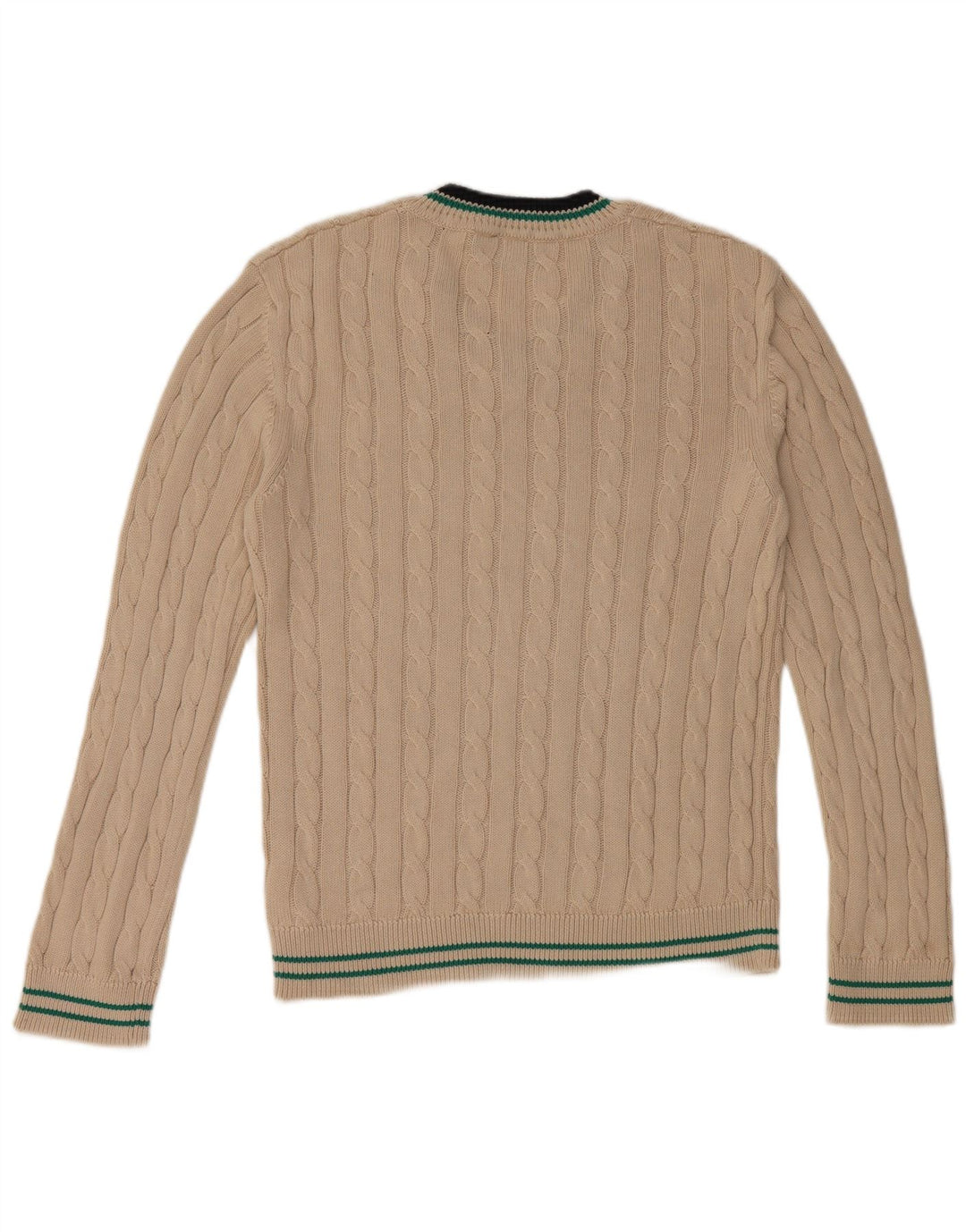 LYLE & SCOTT Boys V-Neck Jumper Sweater 15-16 Years Beige Cotton