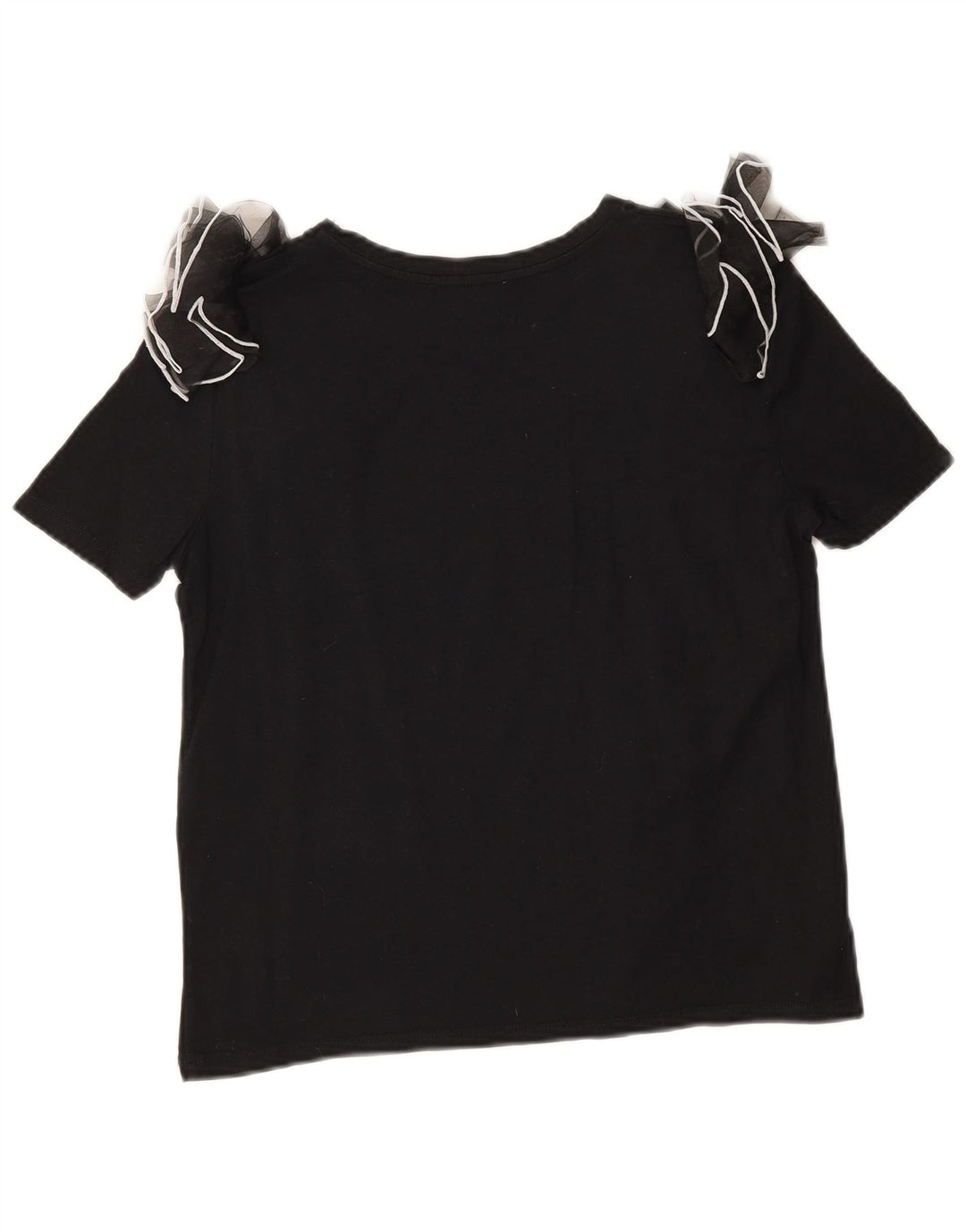 Zara Womens Blouse Top UK 10 Small Black Cotton