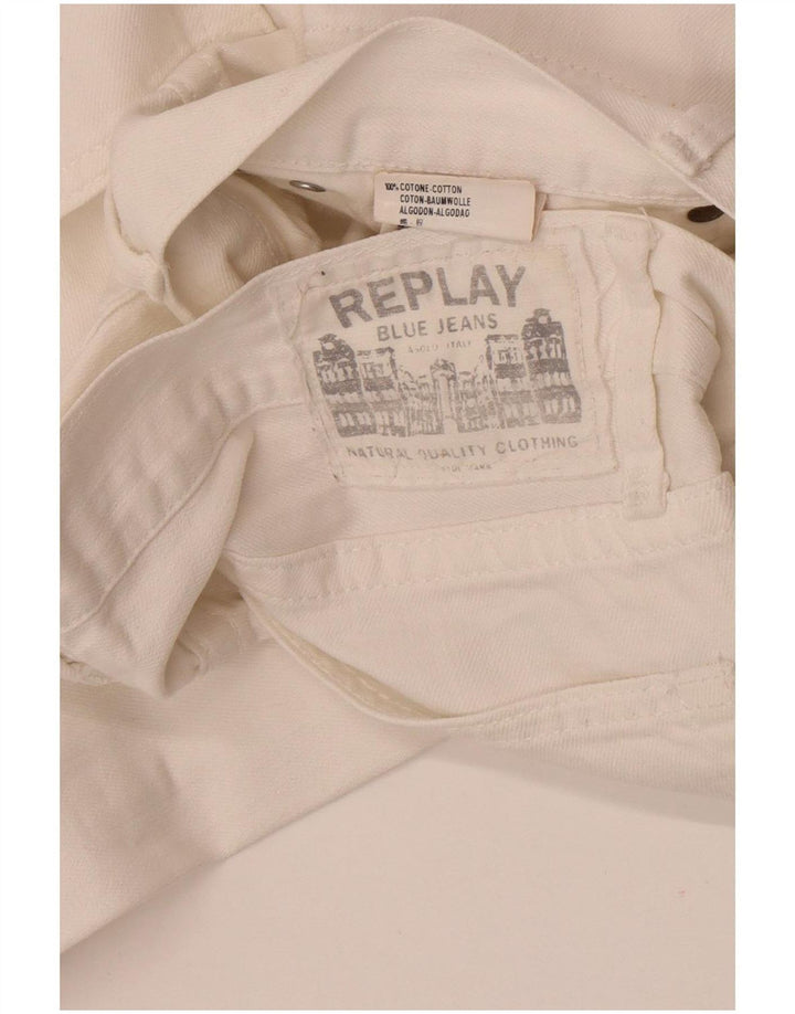 Replay Mens Straight Jeans W32 L31 White Cotton